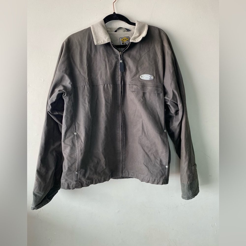 ATLAS Snow-Shoe Company Vintage Waxed Cotton Jacket Men's Large Gray Utility - Picture 2 of 9
